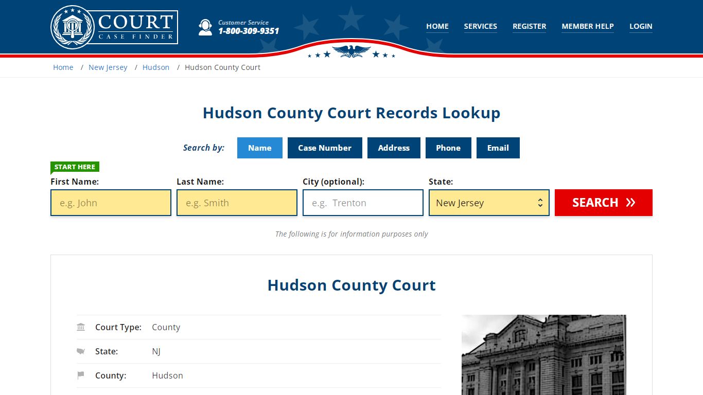 Hudson County Court Records Lookup - CourtCaseFinder.com