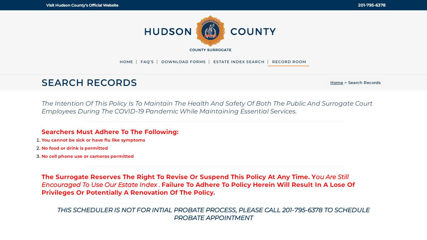 Hudson County Surrogate | Search Records